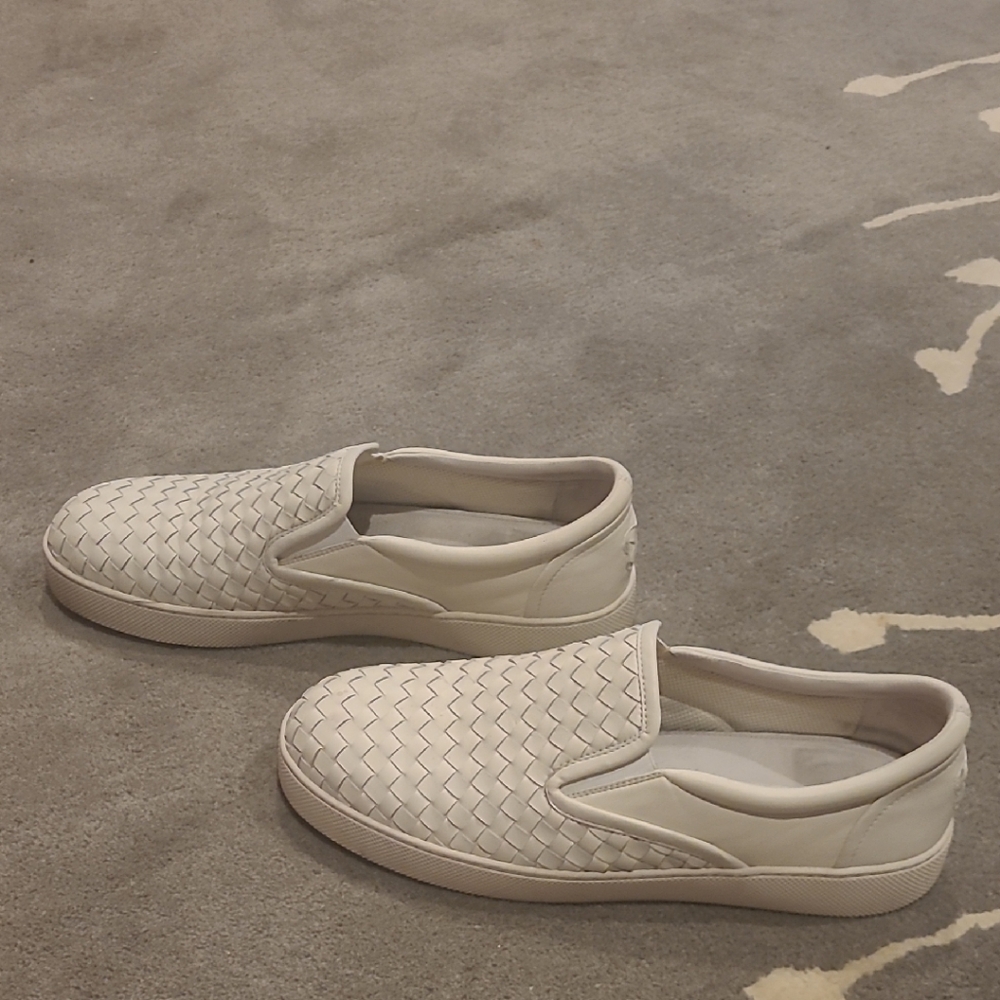 Bottega Veneta White Leather Slip-On Shoes